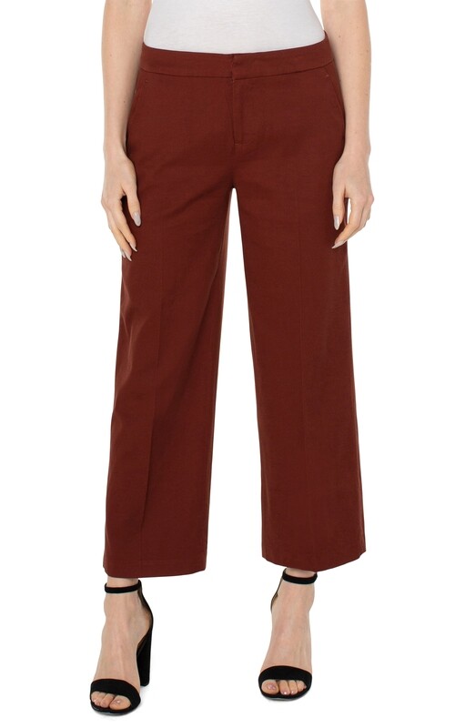 Liverpool Wide Leg Ankle Trouser Brunette