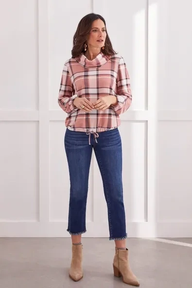 Tribal Audrey Pull On Straight Crop Jean