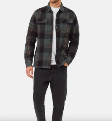 Ten Tree M Heavy Weight Flannel Jacket Urban Green