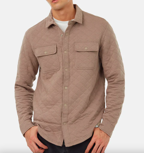 Ten Tree M Colville Quilted Shacket Fossil