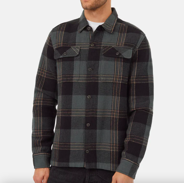 Ten Tree M Heavy Weight Flannel Jacket Meteorite Black/Urban Green