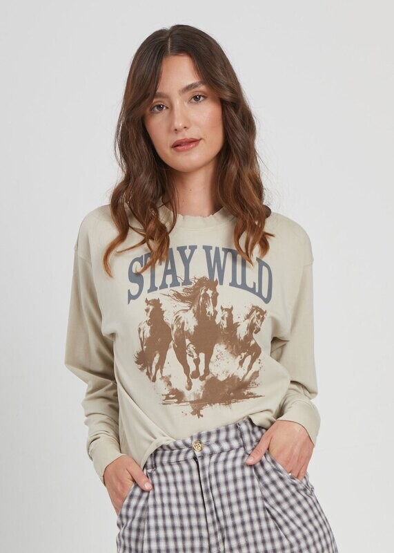 Girl Dangerous Stay Wild Crop Sweatshirt