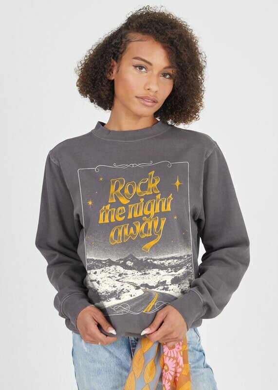 Girl Dangerous Rock The Night Away Oversized Crew