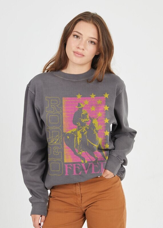 Girl Dangerous Rodeo Fever Oversized Crew