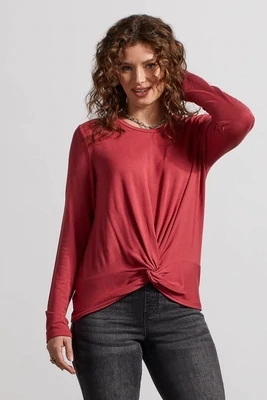 Tribal Crew Neck Faux Knot Top