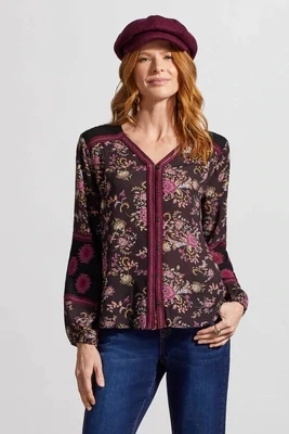 Tribal Floral Blouse w/embroidery