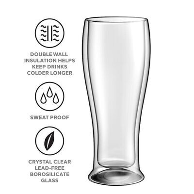 Oggi Double Wall Pilsner Glasses Set/2