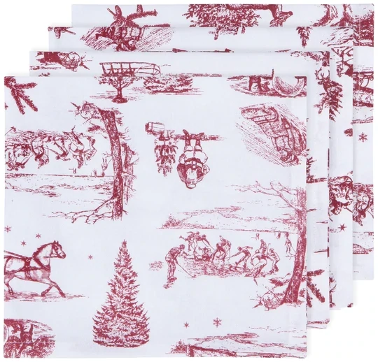 Danica Winter Toile Napkin Set/4
