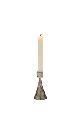 Indaba Zora Forged Candlestick Silver Antique