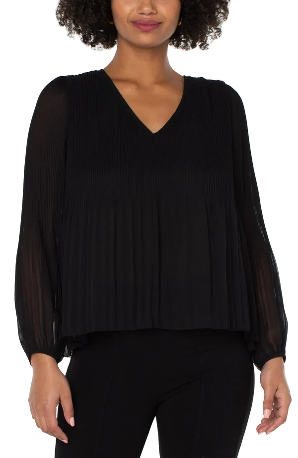 Liverpool VNeck Pleated Top