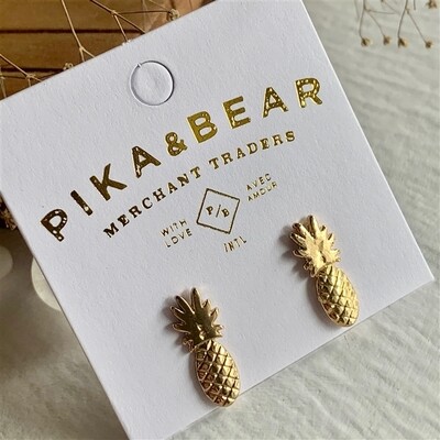 Pika &amp; Bear Alohas Stud, Option: Gold