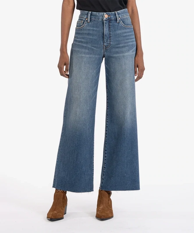 Kut From The Kloth Meg Wide Leg Raw Hem Milestone