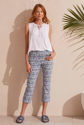 Tribal Pull On Kick Flare Capri BlueStar