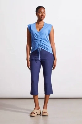 Tribal Flatten It Pull On Capri Jet Blue