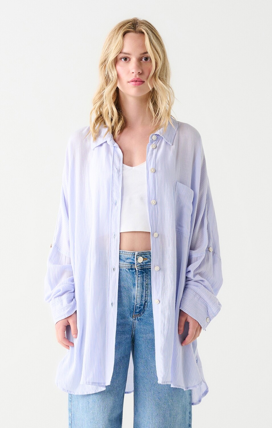 Dex Blue/Pink Stripe Oversized Shirt
