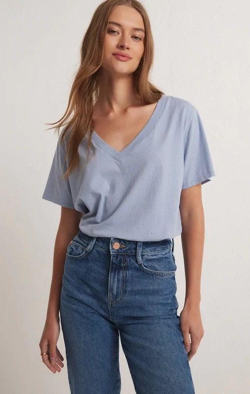 Z Supply Girlfriend V-Neck Tee Stormy Z Supply Girlfriend V-Neck Tee Stormy