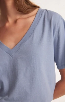 Z Supply Girlfriend V-Neck Tee Stormy