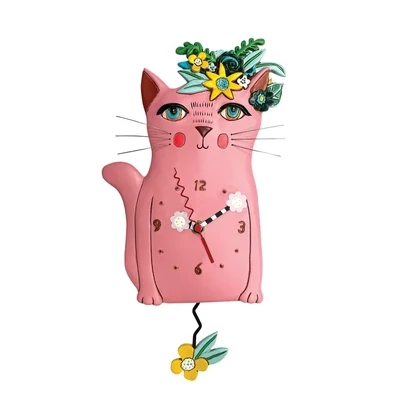 Allen Pretty Kitty Pink Clock