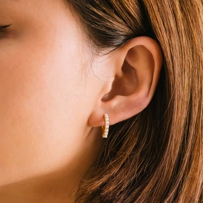 Lover's Tempo Demi Fine Pearl 15mm Hoop Earrings