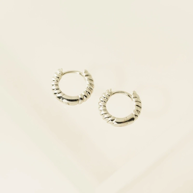 Lover&#39;s Tempo Demi Fine Twist Huggie Hoop