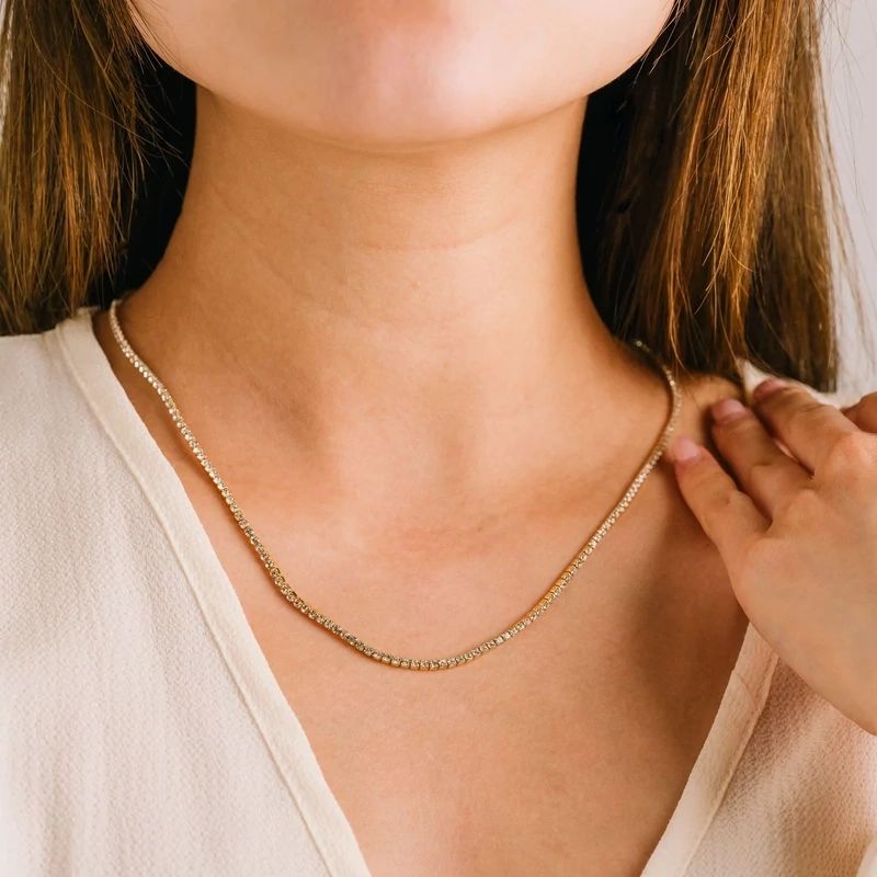 Lover&#39;s Tempo Tennis Necklace Clear