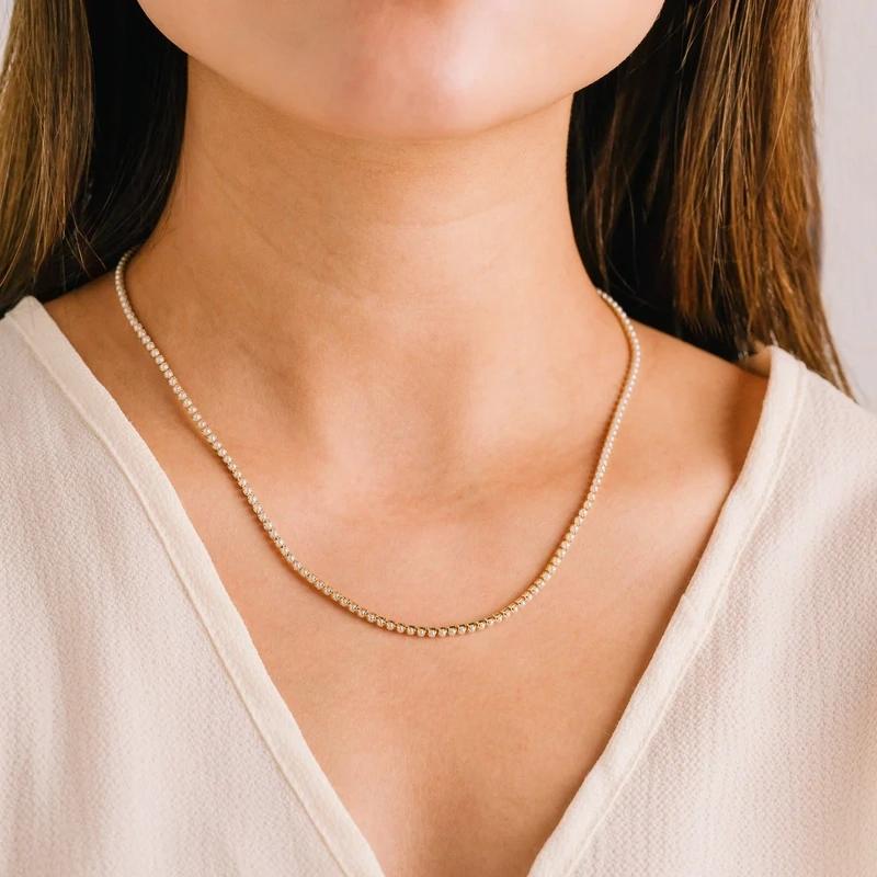 Lover&#39;s Tempo Tennis Necklace Pearl