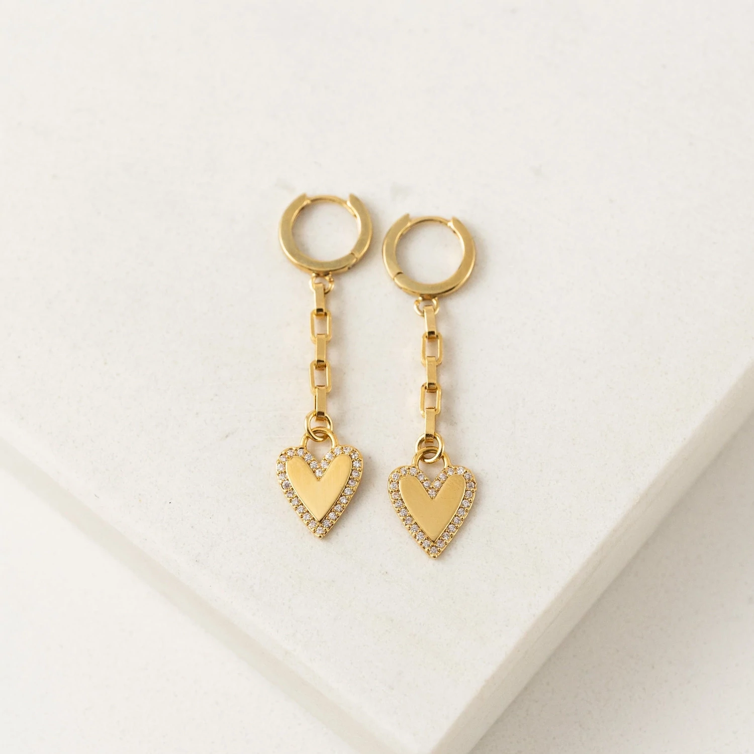 Lover&#39;s Tempo Verona Pave Huggie Drop Hoop Earring