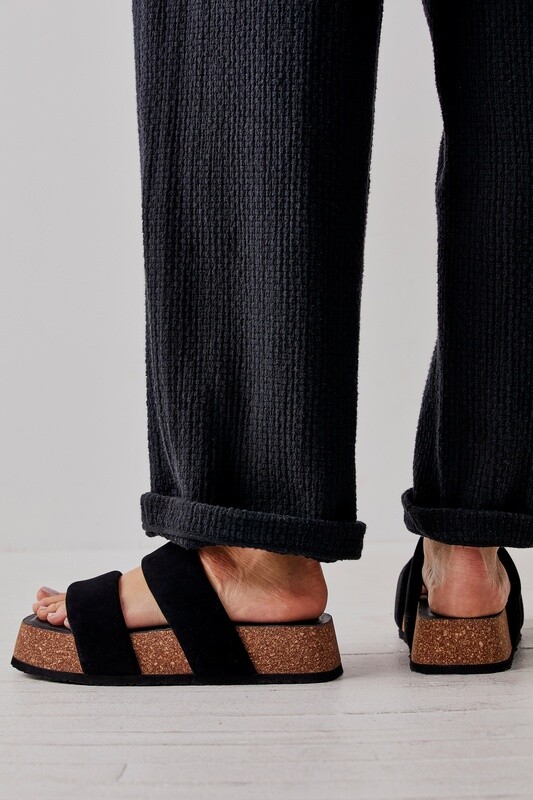 Free People Fairmount Flared Sandal Black