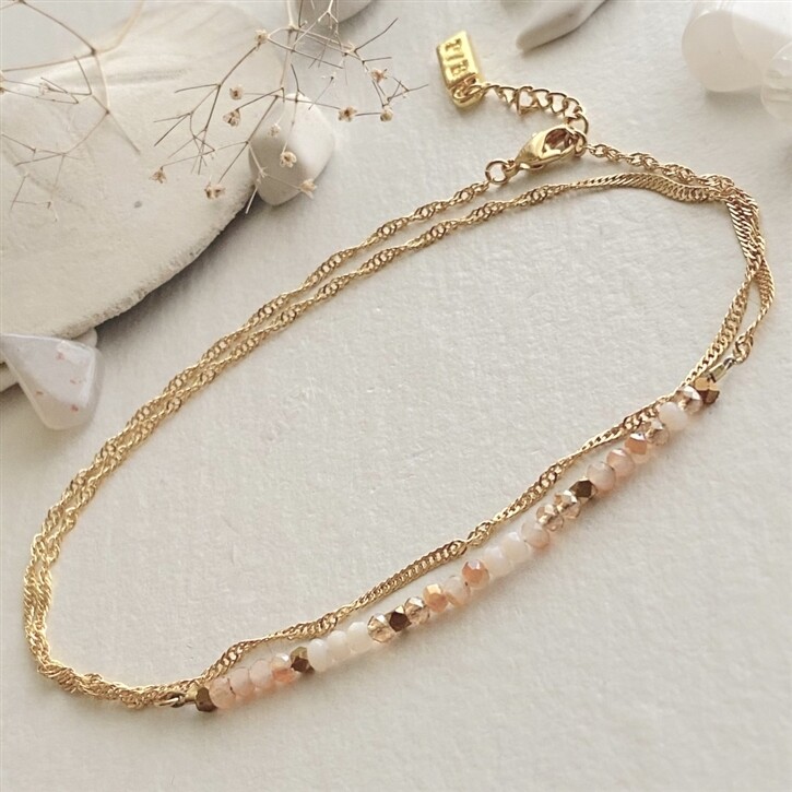 Pika &amp; Bear Diamond Dog Beaded Anklet