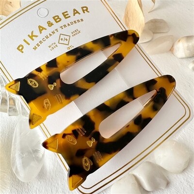 Pika & Bear Double Trouble Cat Face Hair Clips