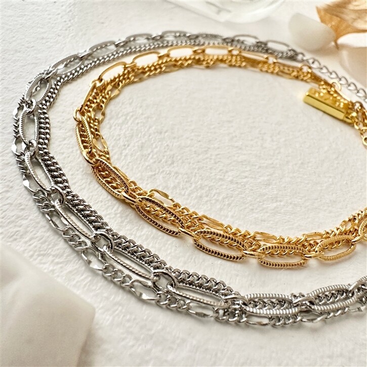 Pika &amp; Bear Nanaimo Triple Layer Chain Bracelet
