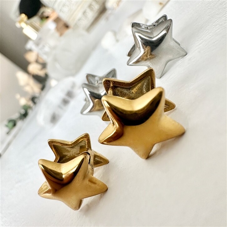 Pika &amp; Bear Sprite Double Star Earrings