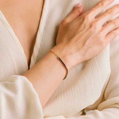 Lover's Tempo Tennis Paperclip Bracelet Emerald