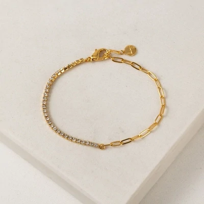 Lover's Tempo Tennis Paperclip Bracelet Clear