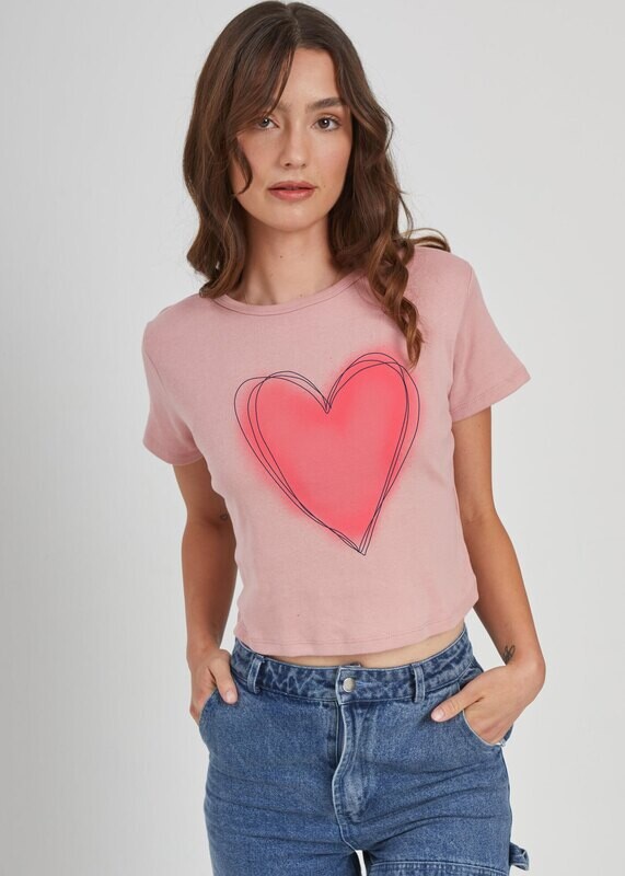 Girl Dangerous Doodle Heart Baby Tee