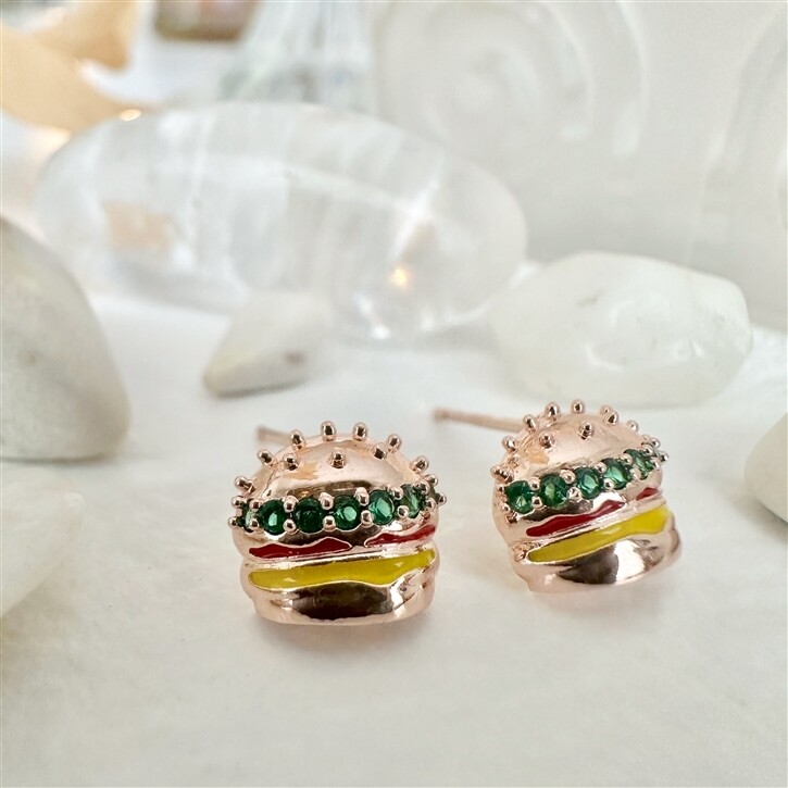 Pika &amp; Bear Royale Burger Gem Earrings