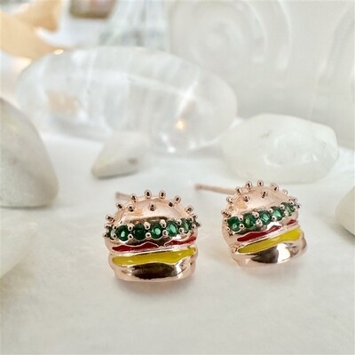 Pika & Bear Royale Burger Gem Earrings