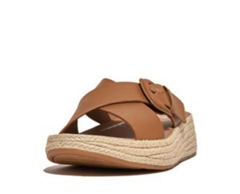 FitFlop F-Mode Espadrille Buckle Leather Flatform 