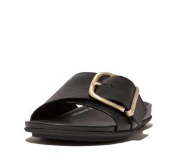 FitFlop Gracie Maxi Buckle Leather Slides