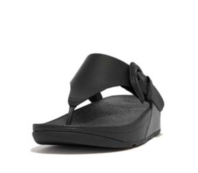 FitFlop Lulu Covered Buckle Raw Edge Leather Toe 