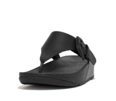 Fitflop Lulu Covered Buckle Raw Edge Leather Toe