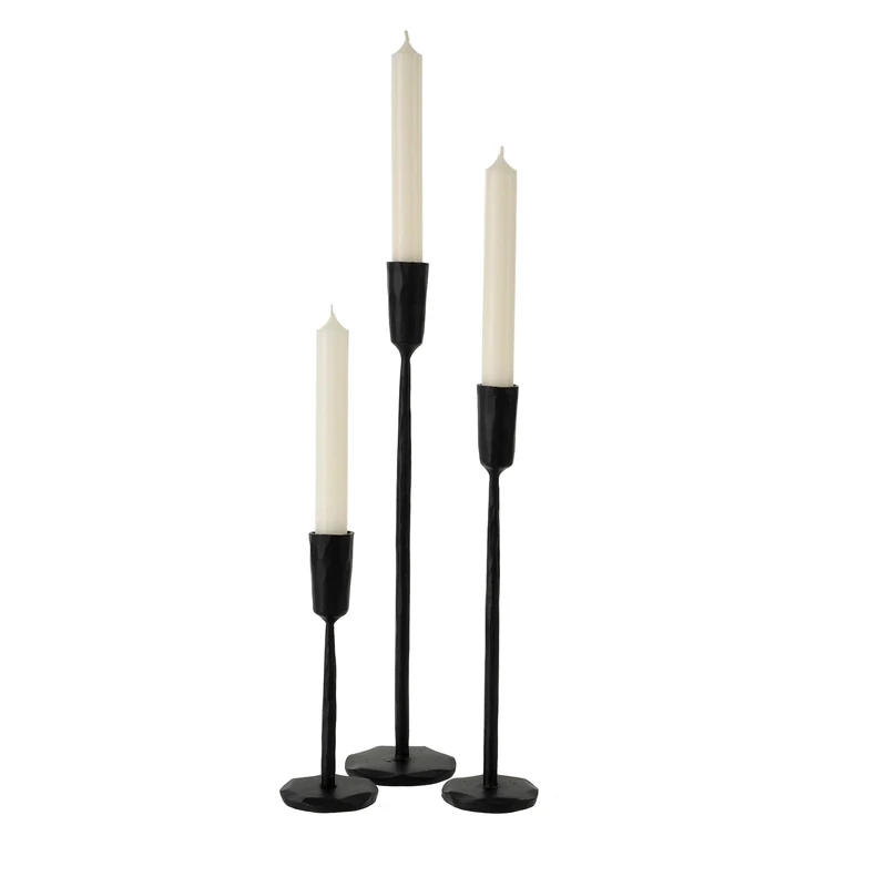 Indaba Luna Forged Candlestick Black
