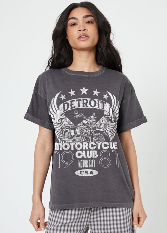 Girl Dangerous Detroit Motorcycle Club Boyfriend Tee