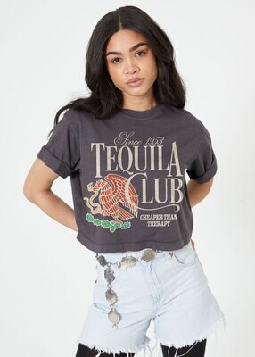 Girl Dangerous Tequila Club Crop Boyfriend Tee