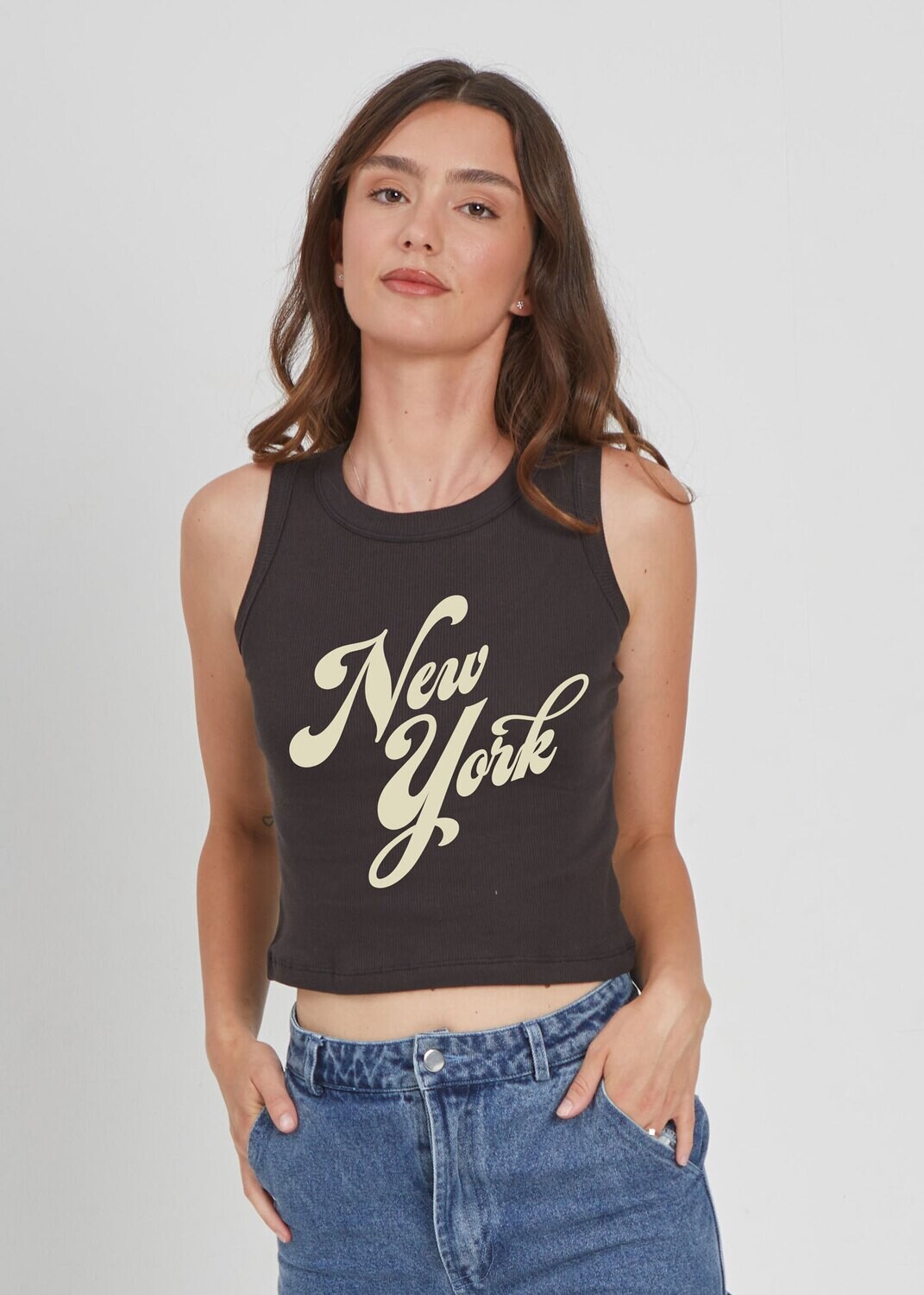 Girl Dangerous New York Ribbed Crop Tank