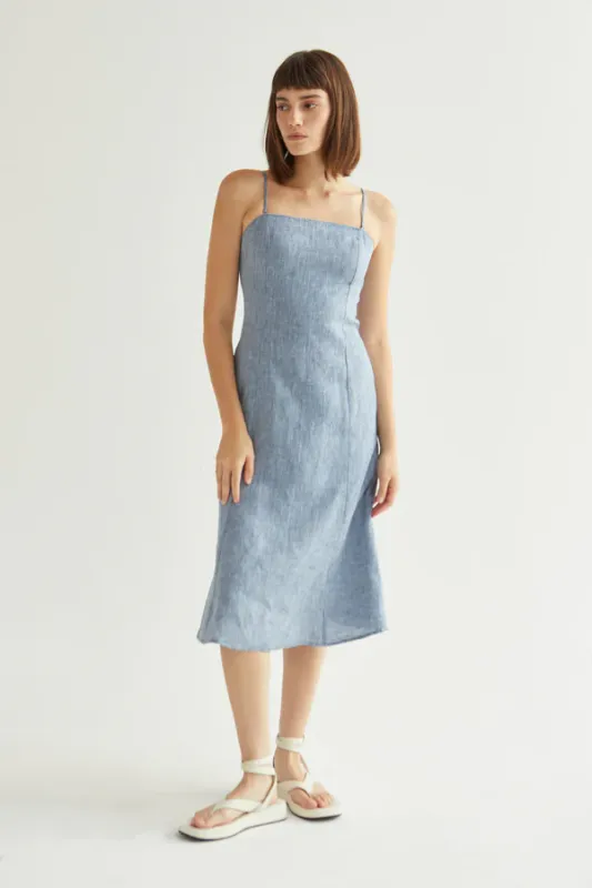 Crescent Chambray Dress