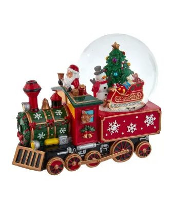 Kurt Adler Musical Santa Driving Train Water Globe 120mm