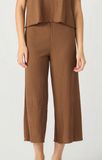 Dex Pull On Textured Culotte Pant Walnut