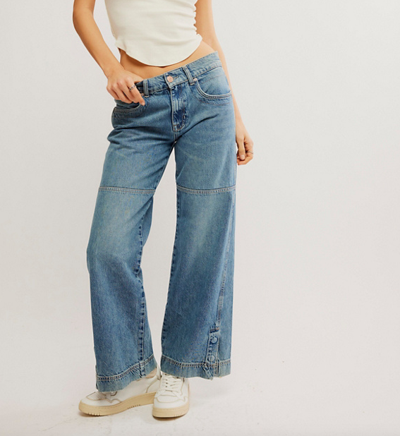 Free People Benji Relaxed Wide Leg Salt of the Earth