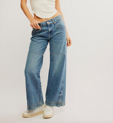Free People Benji Relaxed Wide Leg Salt of the Earth